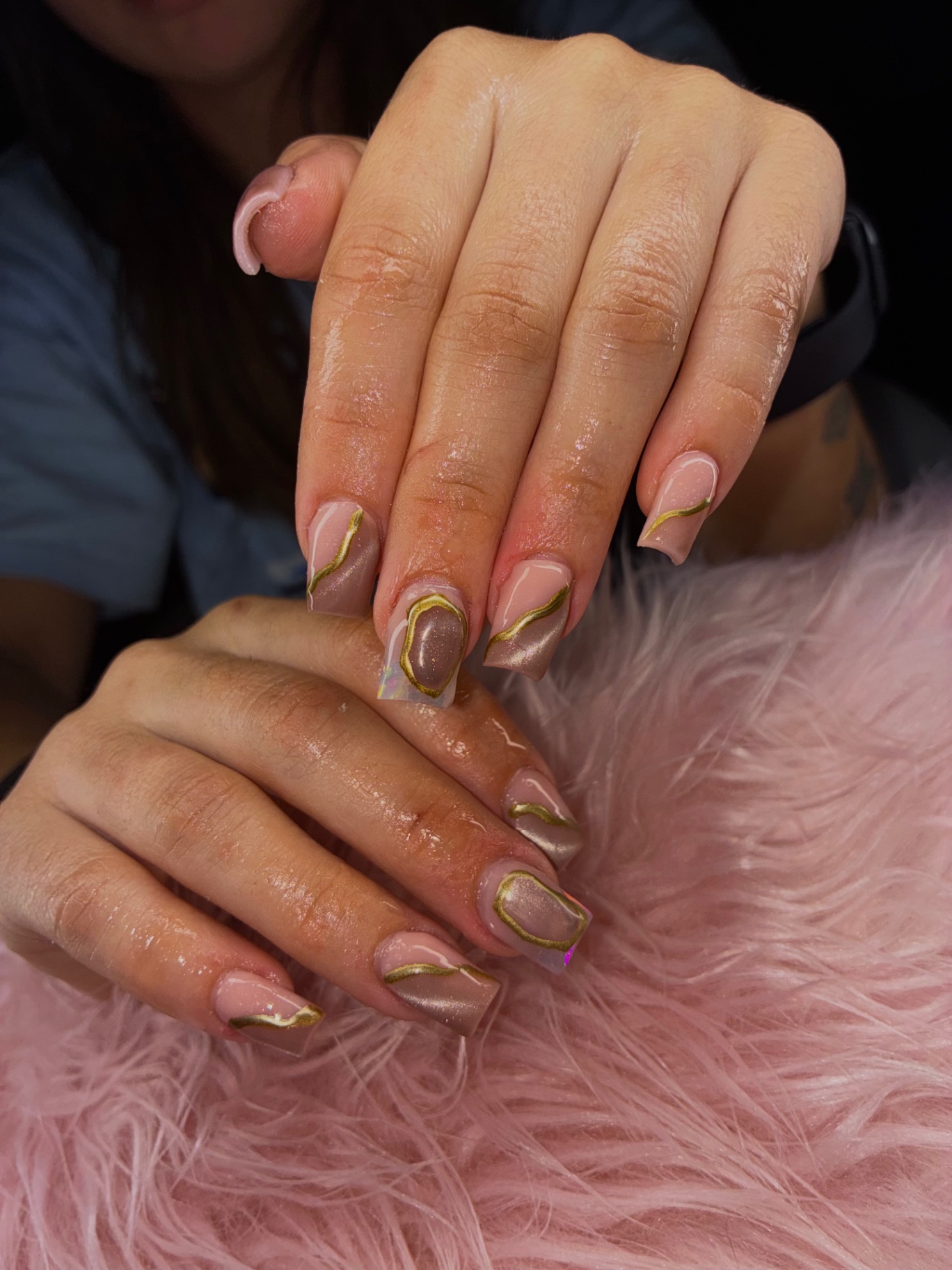 Gold swirl nudes